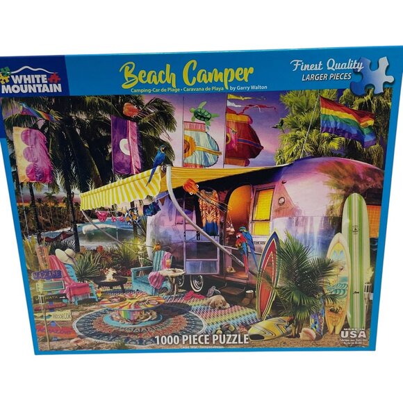 White Mountain Beach Camper 1000 Piece Jigsaw Puzzle By Garry Walton - Picture 1 of 3